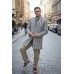 Unisex Grey & White Plaid Longline Blazer Coat - Checked Outerwear BLC-01