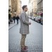 Unisex Grey & White Plaid Longline Blazer Coat - Checked Outerwear BLC-01