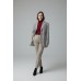 Unisex Grey & White Plaid Longline Blazer Coat - Checked Outerwear BLC-01