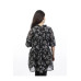 Black/White Floral Printed Sheer Short Dress For Women BGHB-29