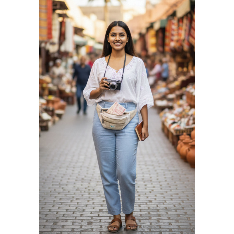 Durable Nepali Hemp Money Belt | Small Eco-Friendly Pouch from Kathmandu HB-01