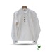 Men's Natural Hemp Kurtha Shirt – Eco-Friendly Long Sleeve Henley with Mandarin Collar & Wooden Buttons HCK-01