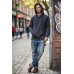 Classic Henley-Style Hoodie with Front Pocket - Soft Wash Hooded Sweatshirt - Minimalist Street Style SW-02
