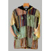 Colorful Cotton Hooded Fleece Jacket - Patchwork Design S-18