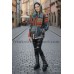 Patchwork Hippie Jacket | Colorful Handcrafted Unisex Gheri Hooded Pullover with Polar Fleece U-81