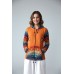 Boho Patchwork Hippie Zip-Up Hoodie Jacket | Colorful Rainbow Pattern Sweater PNG-010