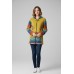 Boho Patchwork Hippie Zip-Up Hoodie Jacket | Colorful Rainbow Pattern Sweater PNG-010
