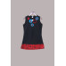 Kids Sleeveless T-shirt with Circle Appliqués and Floral Design NBD-12