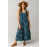 Bohemian Blue Paisley V-Neck Midi Dress | Women's Summer Sundress DR-53