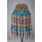 Women’s Colorful Patchwork Skirt – Boho Maxi with Tassels & Stretch Waist SK-05