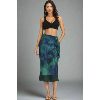 Handmade Reversible Cotton Blend Wrap Skirt – Multi-Wear Boho Skirt SK-15