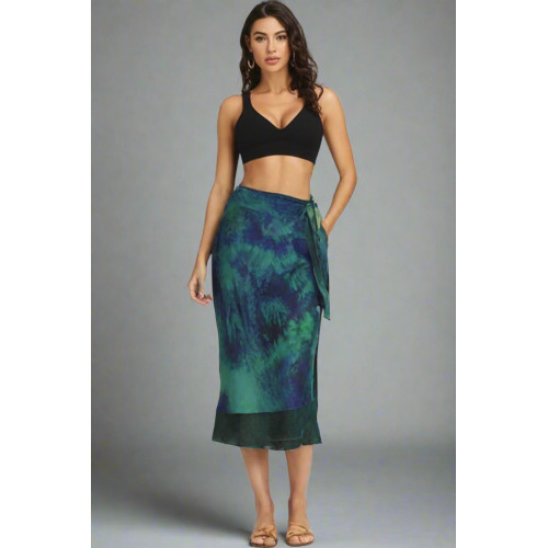 Handmade Reversible Cotton Blend Wrap Skirt – Multi-Wear Boho Skirt SK-15
