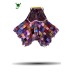 Women’s Boho Patchwork Maxi Skirt Hippie Handcrafted Asymmetrical Skirt with Fringe & Geometric Print FSGI-16