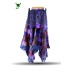 Women’s Boho Patchwork Maxi Skirt Hippie Handcrafted Asymmetrical Skirt with Fringe & Geometric Print FSGI-16