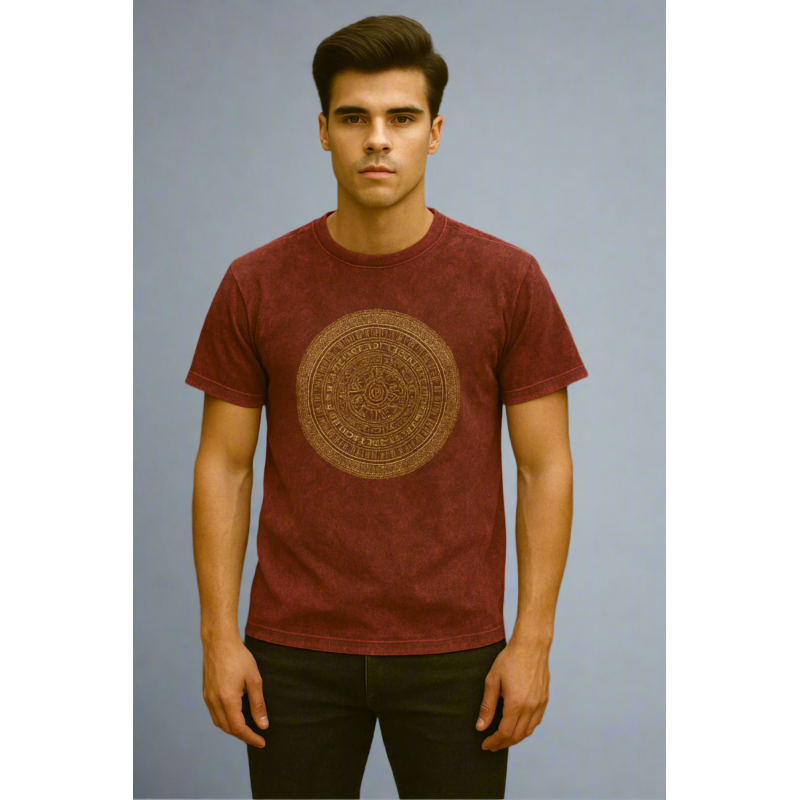 The Freak Street Mandala Design Light Stone Wash T-Shirt Cotton Casual Wear B-01