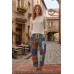 Unisex Cotton Patchwork Hippie Cargo Pants – Black & White S-02