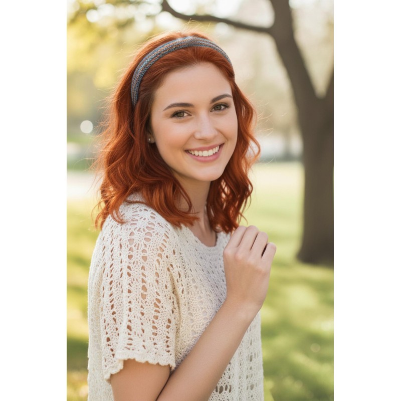 Boho Woven Braided Headband for Women - Adjustable Hippie Hair Accessory RH-06